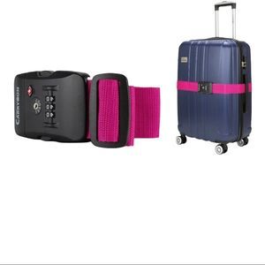 miami carryon 3 dial luggage strap lock pink